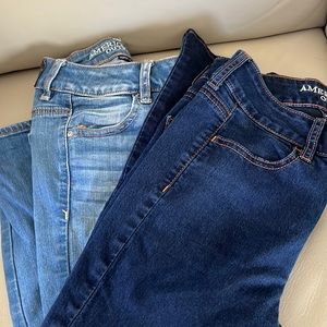 Two pairs of American eagle jeans